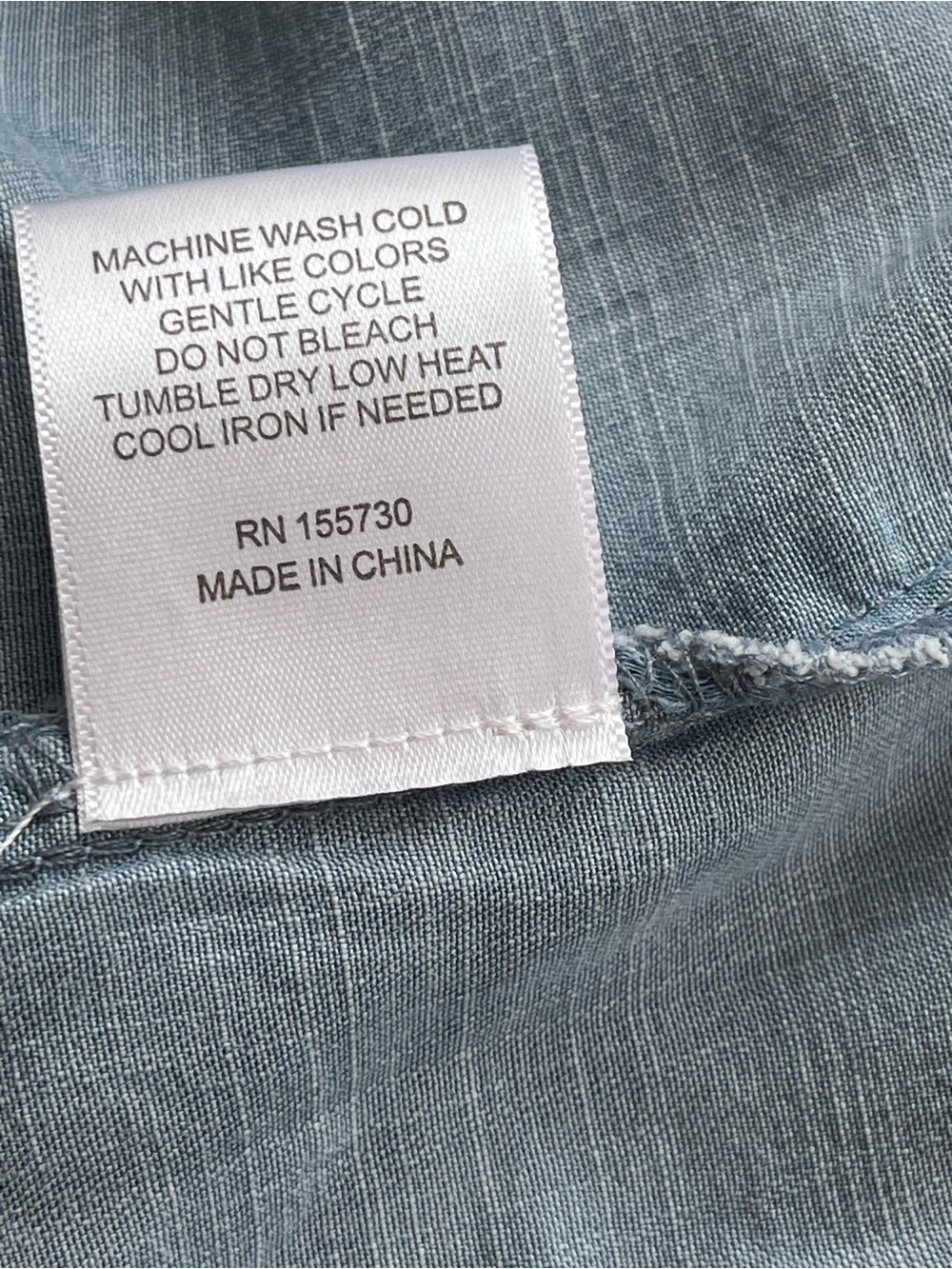 Jane and Delancey Light Blue Button-Front Denim-Style Women's Top - Picture 5 of 5